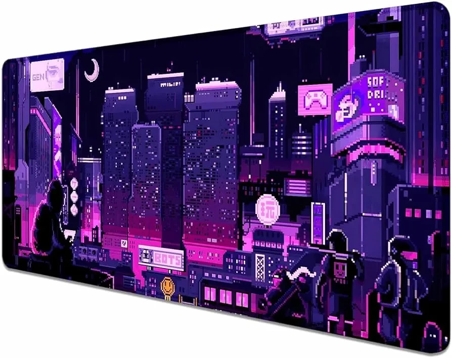 Neon Pixel XL Gaming Desk Mat (900x400mm)